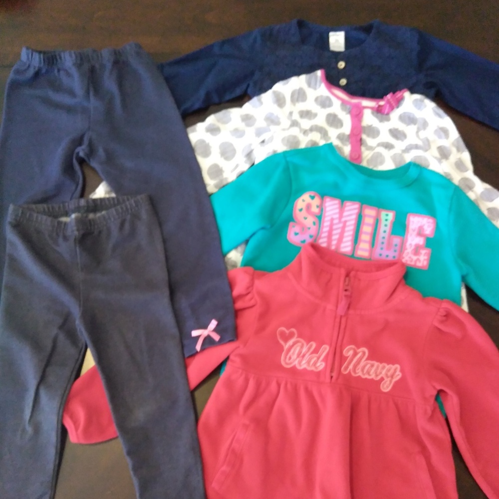GIRL BUNDLE OF 6 - PANTS & LONG SLEEVE SHIRTS